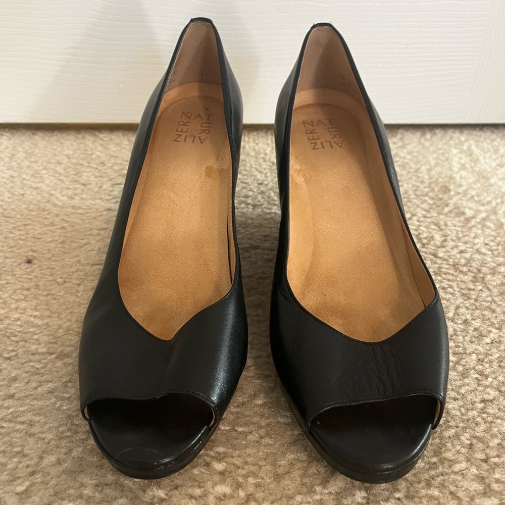 Naturalizer Black Peep Toe Women's Shoes